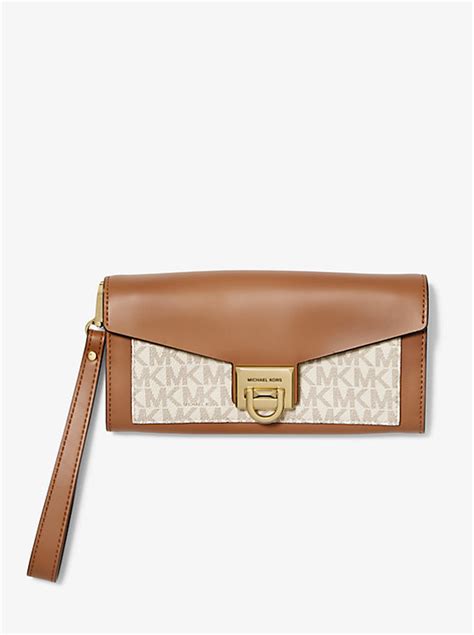 michael kors viola|Manhattan Large Viola Leather Clutch .